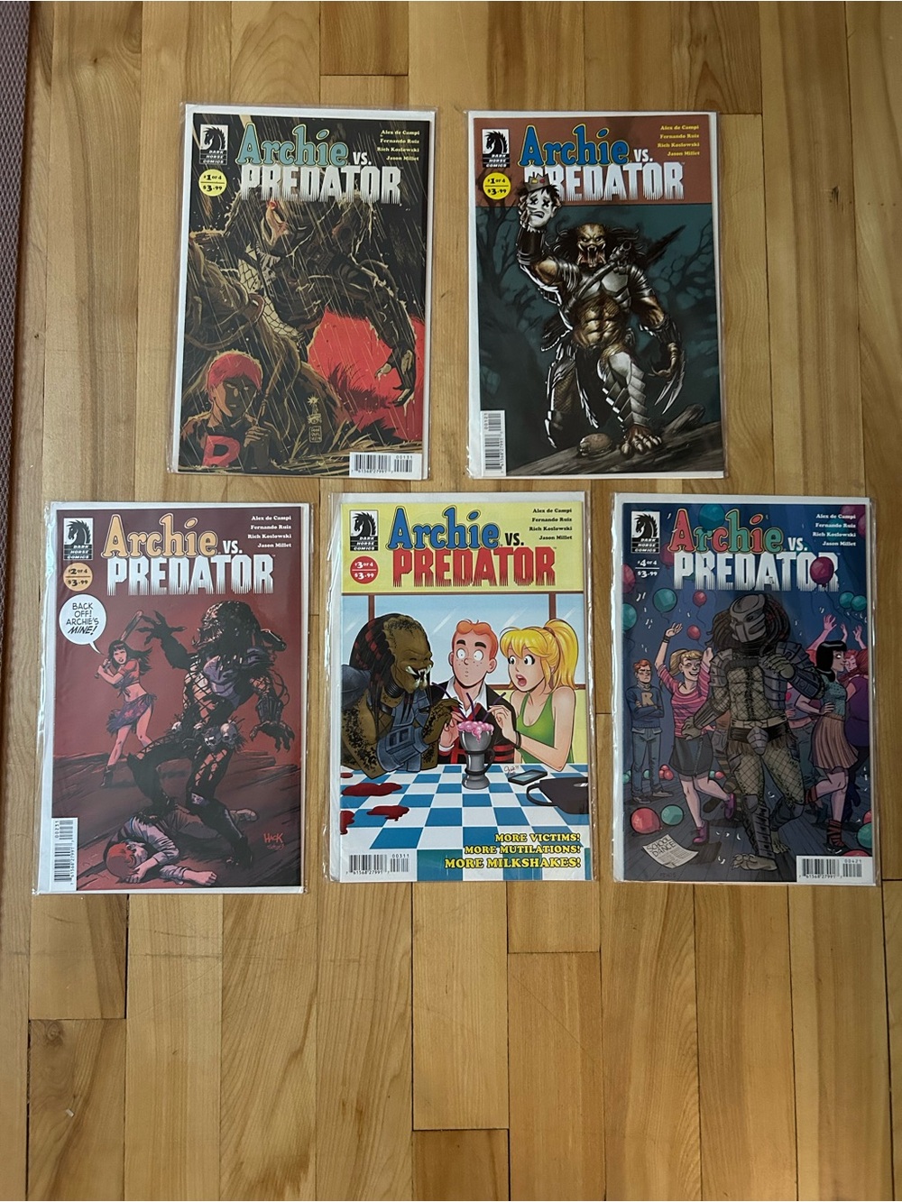 Archie vs. Predator Comic 1-4 plus one variant